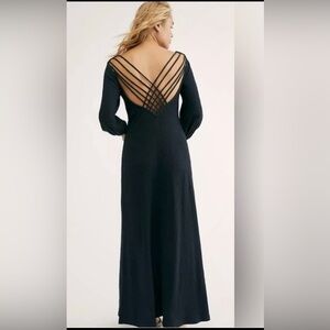 Free People FP Beach Amalfi Maxi Dress Black Sz Large